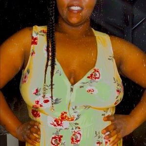 Mustard Gold Floral Romper